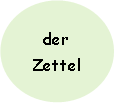 Oval: der Zettel