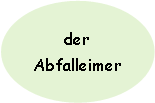 Oval: der Abfalleimer