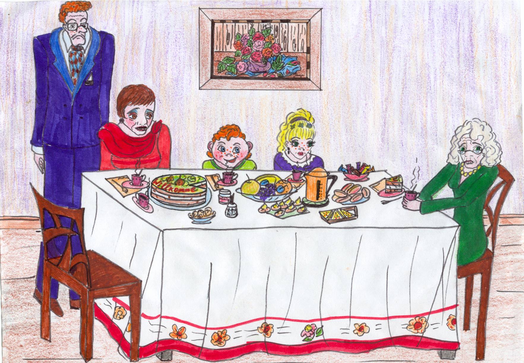 Tante Agathe und Familie Weiß
